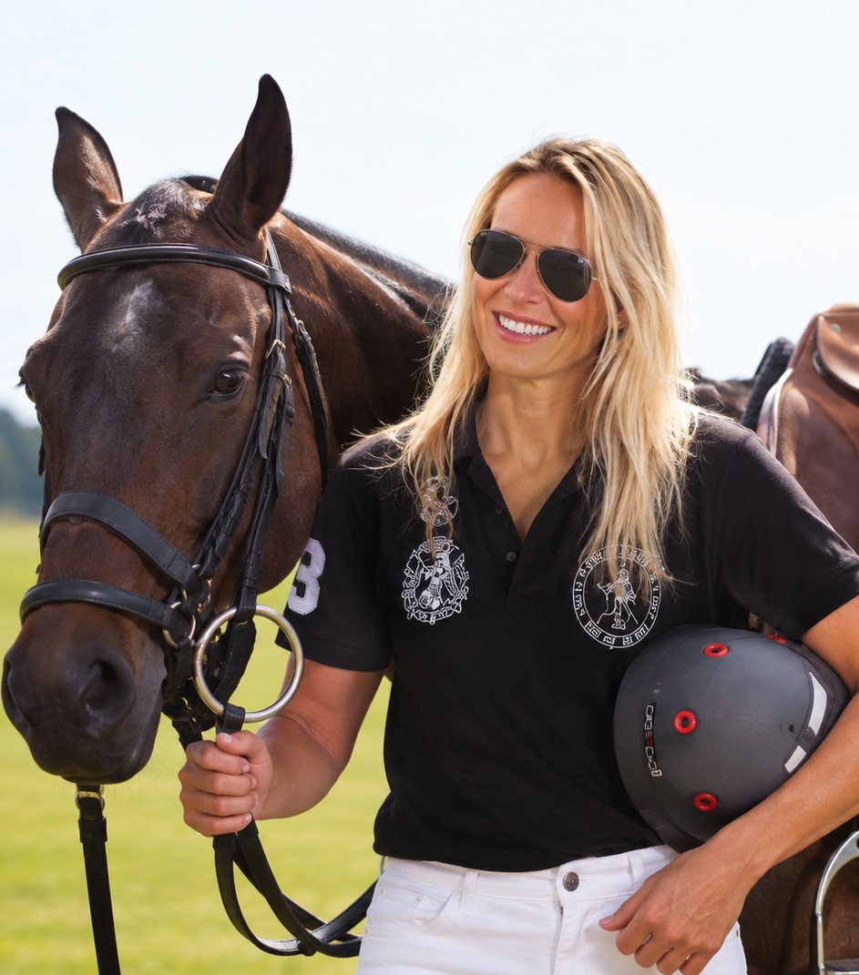 Kristin Grube playing polo